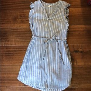 Old Navy Button Front Cotton Linen Blend Dress